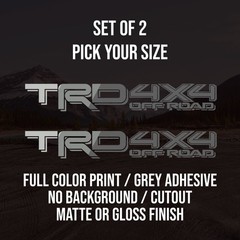 (2) TRD 4×4 Sport Off-Road Heritage Split Decals for Toyota Tacoma, Tundra