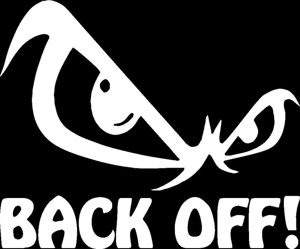 BACK OFF Angry Cartoon Eyes Cut Vinyl Car Window Decal Sticker US Seller