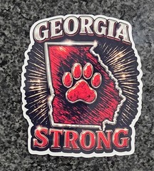 Georgia Strong Dog Paw Wild Fire Bennefit Decal / Sticker Water Resistant Uv Lam