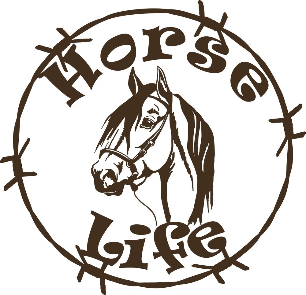 Horse Life Barb Wire Animal Farm Car Truck Trailer Window Vinyl Decal Sticker