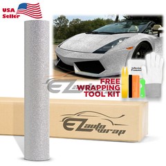 Premium Ultra Diamond Glitter Matte Silver Car Vinyl Wrap Sticker Decal Sheet