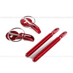 Universal Stainless Steel Racing Appearance Mount Hood Pin Plate Bonnet Lock Kit
