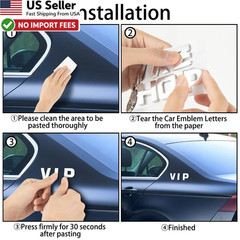 Lamoutor 43pc 3D Chrome Car Emblem Letters Numbers Badge Sticker DIY FROM USA
