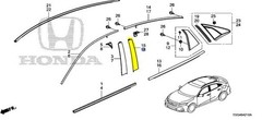 17-21 Honda Civic hatchback Left Rear Door Sash Garnish Assembly