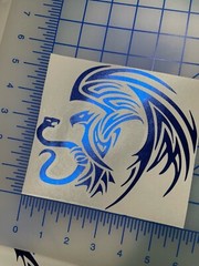 2 Tribal Decal Aztec Mexican Flag Chrome Royal Blue Bumper Stickers Truck Window