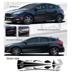 “Blade Mono” Ford Focus ST 2015 and up Vinyl Graphics Kit – Gloss Black