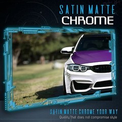 Satin Matte Chrome High Metallic Vinyl Film Wrap Sticker Bubble Free Air PURPLE