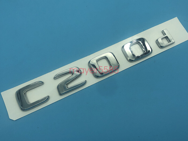 Chrome ” C200d ” Number Letters Rear Trunk Badge Emblem for Mercedes Benz C200d