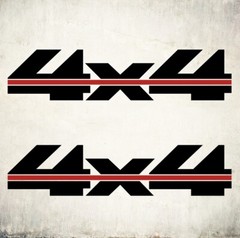4X4 sport DECAL stickers , black matte and red (SET)