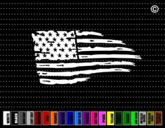 American Flag #11 Distressed Tattered Subdued Car Sticker Window Vinyl Decal 4×4