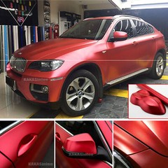 Flexible Pearl Metal Car Wrap Sticker Glitter Satin Chrome Vinyl Decal Red US