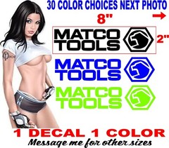 MATCO DECAL TOOL BOX WINDOW 30 COLOR CHOICES message me for other options