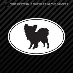 Papillon Euro Oval Sticker Self Adhesive Vinyl dog canine pet
