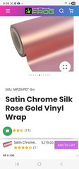 Vinyl Frog Satin Chrome Silk Rose Gold Vinyl Car Wrap 5×10 ft