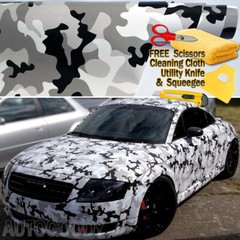 600″ x 60″ Snow Camo Camouflage Vinyl Film Wrap Decal Air Bubble Free 50ft x 5ft