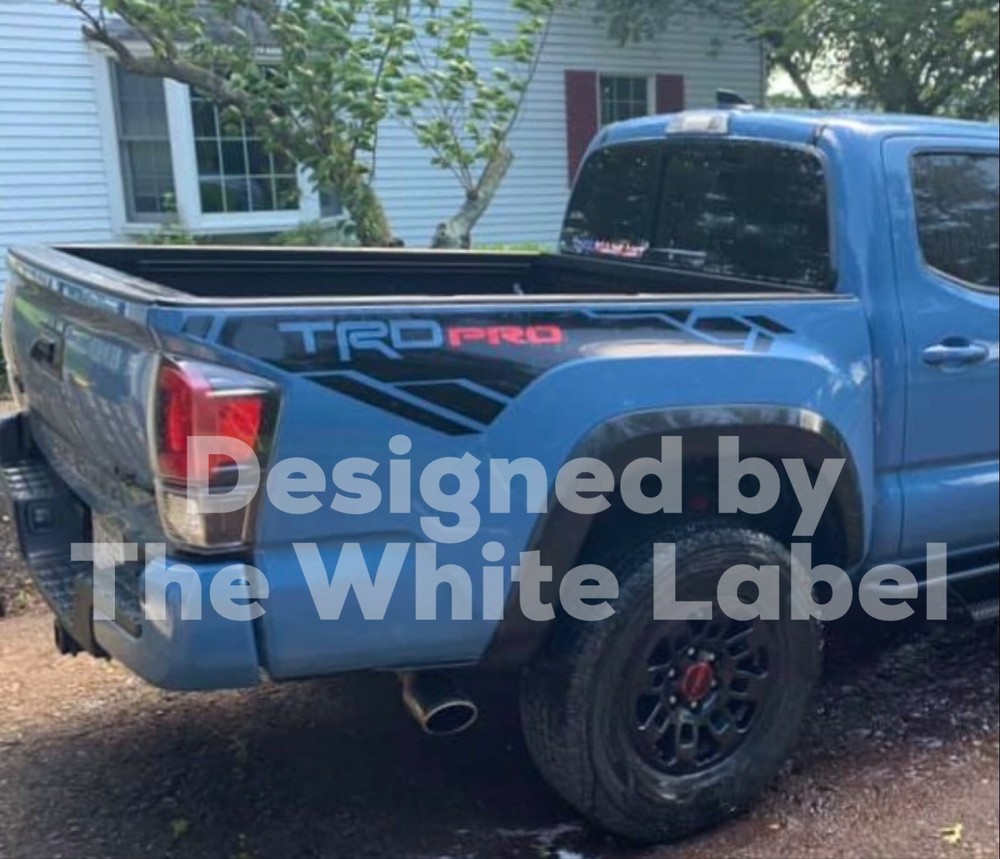 X2: TRD PRO bedside vinyl decals stickers for 2016-2021 Toyota Tacoma