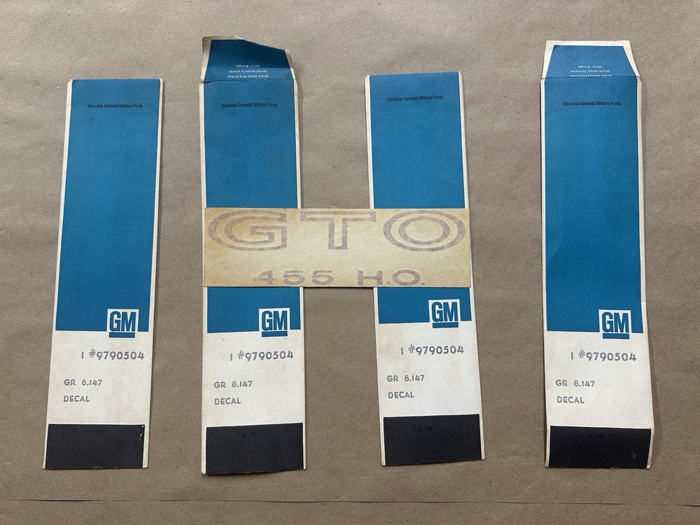 1971 1972 Pontiac GTO Judge NOS Fender QP Decals 455 HO Red GM # 9790504 71 72