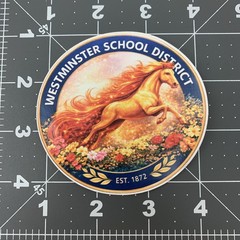 Westminster California Sticker School District Water bottle bumper decal 3.5”