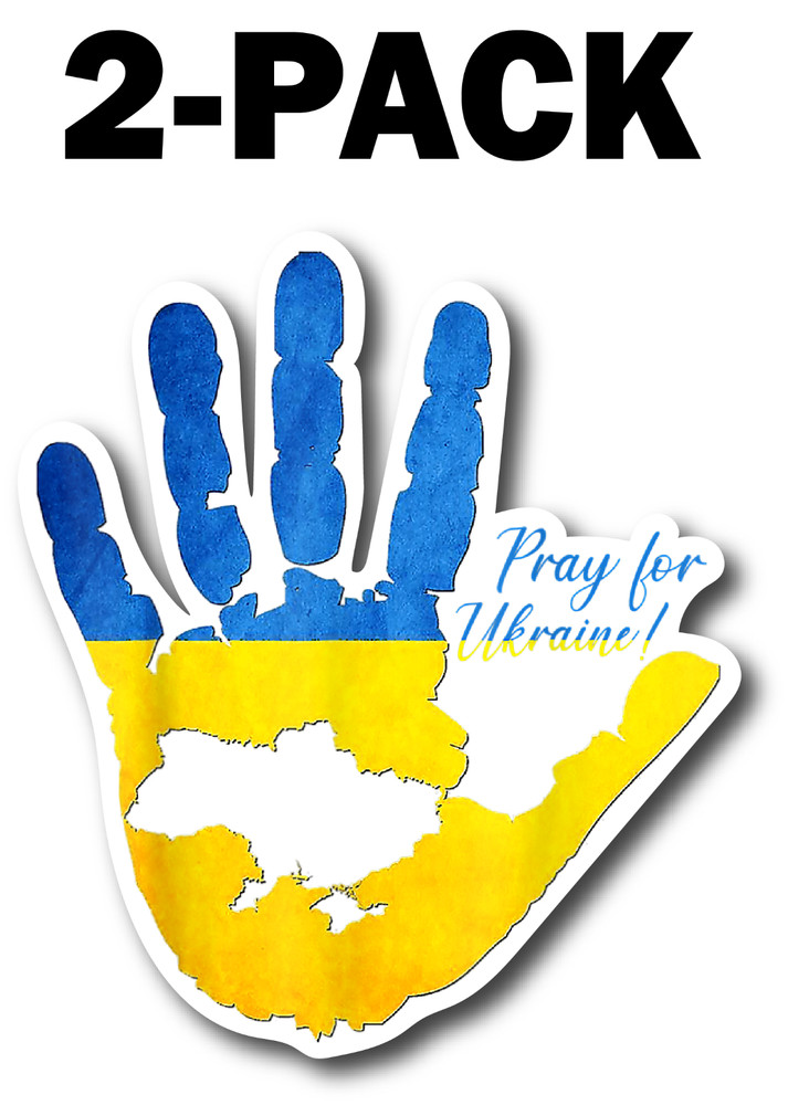 PRAY FOR UKRAINE MAGNETS CAR TRUCK DECAL UKRAINIAN FLAG UKR 5.5-INCH 2-PACK