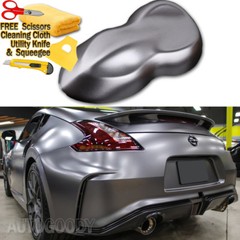 72″ x 60″ Satin Matte Chrome Metallic Dark Gray Vinyl Film Wrap Air Bubble Free