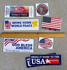 PATRIOTIC STICKER / DECAL ~ bumper stickers ~ lot of 8