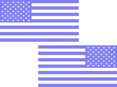 American Flag Left and Right Facing Vinyl Decal Multiple Colors and Sizes