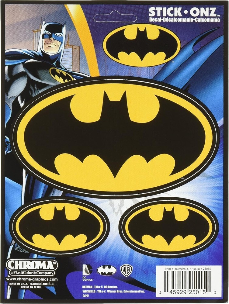 Three (3) Oval Batman Decals for every Batmaniac 1 – 5.5″ x 3″ + 2 – 2.5″ x 1.5″