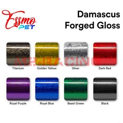 PET Damascus Steel Forged Carbon Fiber Gloss Car Vinyl Wrap Decal Sticker Film
