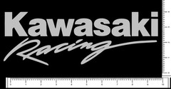 Kawasaki 8″ Racing Script Team Die Cut Sticker Motocross Racing Decal 10″ x 4″