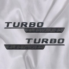 Chrome Black Fender Side TURBO ELECTRIFIED Trunk Letters Emblems Badges