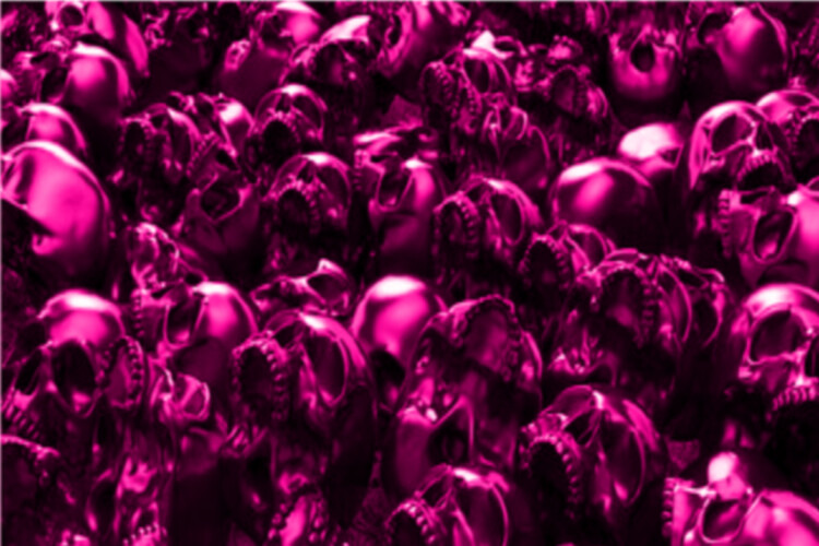 Pink 3D Skulls Pile 24×36 Graphic Decal Vinyl Bike Scooter Motorcycle Car Wrap