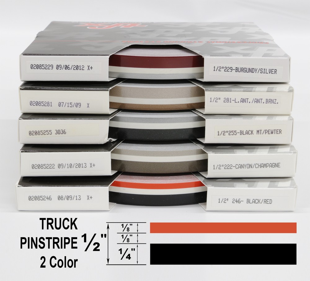 Half Inch Wide 2 Color Truck PinStripe 1/2″ x 150′ Accent Striping