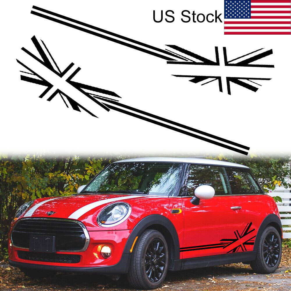 For MINI Cooper S R50 R56 R61 F55 Britain Flag Graphic Car Side Vinyl Decal 2Pcs