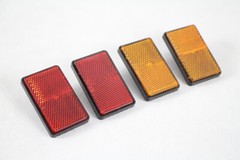 ATV Reflector Bolt On Red & Amber Rectangle Side Marker Universal Motorcycle x2