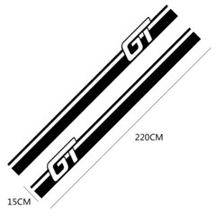 2pcs GT Racing Plaid Hood Side Doors Fenders Stripes Stickers for Sports Car SUV