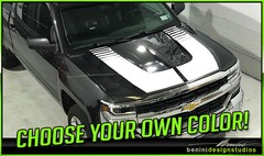 Vinyl Decal Graphics 4 Fits- Chevy Silverado Hood Racing Stripes 2016 2017 2018