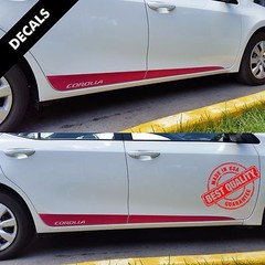 Toyota Corolla Pre-Cut Side Stripes Rocker Panel Decals Vinyl 2015 to 2017 |44