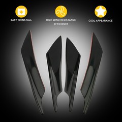 4pcs Glossy Black Car Bumper Fin Canard Diffuser Splitter Valence Spoiler Lip