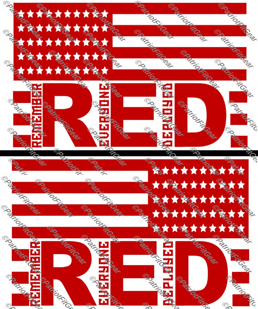 R.E.D.,Remember Everyone Deployed,Left Right,Support Our Troops,Flag,Vinyl Decal