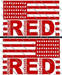 R.E.D.,Remember Everyone Deployed,Left Right,Support Our Troops,Flag,Vinyl Decal
