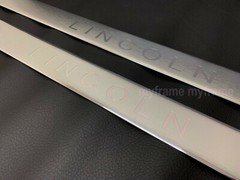 2PCS Brush Aluminum Door Step Scuff Plate Sill Cover Panel Trim Guard ForLINCOLN