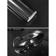 5D Carbon Fiber Vinyl Film High Gloss Ultra Shiny Car Wrap Roll Sticker Great