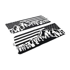 2pcs Rear Side Window American Flag & Landscape Decal Fits 2003-2009 Hummer H2