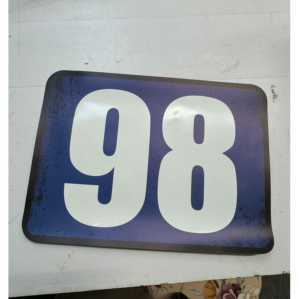 10″ Height Rectangle Magnetic Racing Number 98 Magnet 2pcs Blue