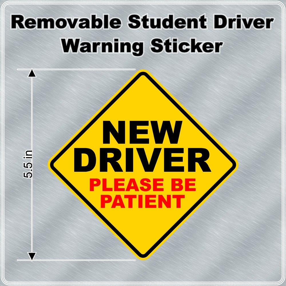 New Driver / Student Driver Laminated Removable Diamond Shape High Quality Decal