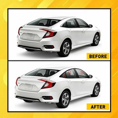 1-10Set Left Right Vinyl Overlay for Honda Civic 2016-21 Window Trim Gloss Black
