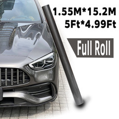 Tungsten Steel Gray Vinyl Wrap 5FTx50FT Liquid Metallic Satin Brushed Steel Grey