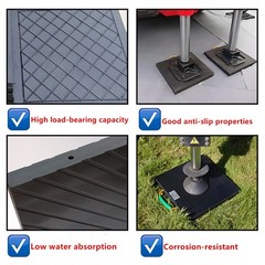 4pcs Heavy Duty Rubber Outrigger Pads for Trailer Jack Block Binder Wheel Chocks
