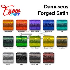 PET Damascus Steel Forged Carbon Fiber Satin Car Vinyl Wrap Film Sticker Sheet