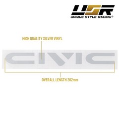 Metallic Silver Vinyl Decal Rear Center Panel for 1988-1991 Honda Civic Sedan